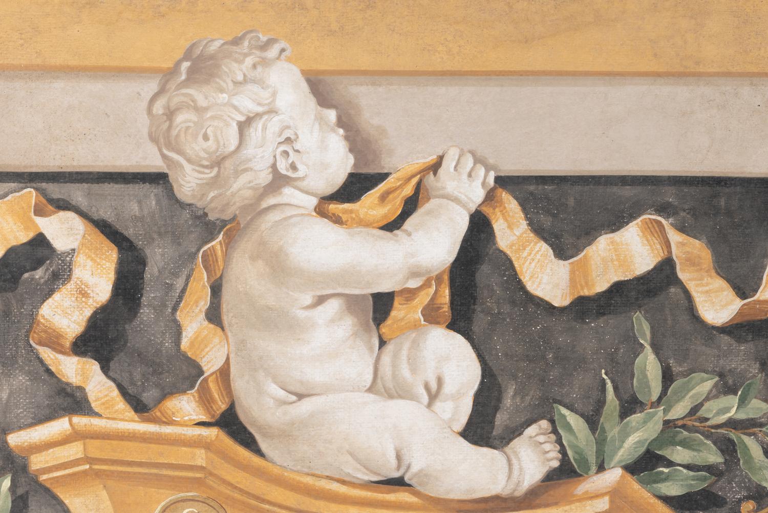 A Continental Painted Wall Panel
