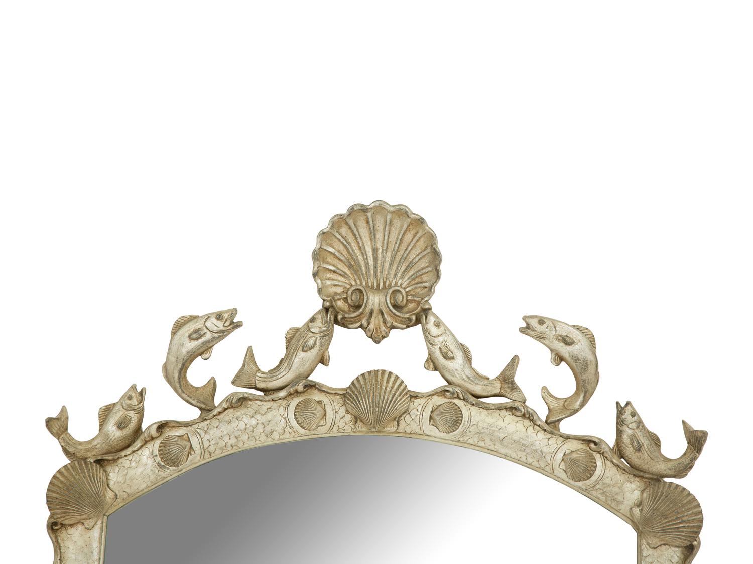 A Contemporary Grotto Style Silvered Wood Mirror