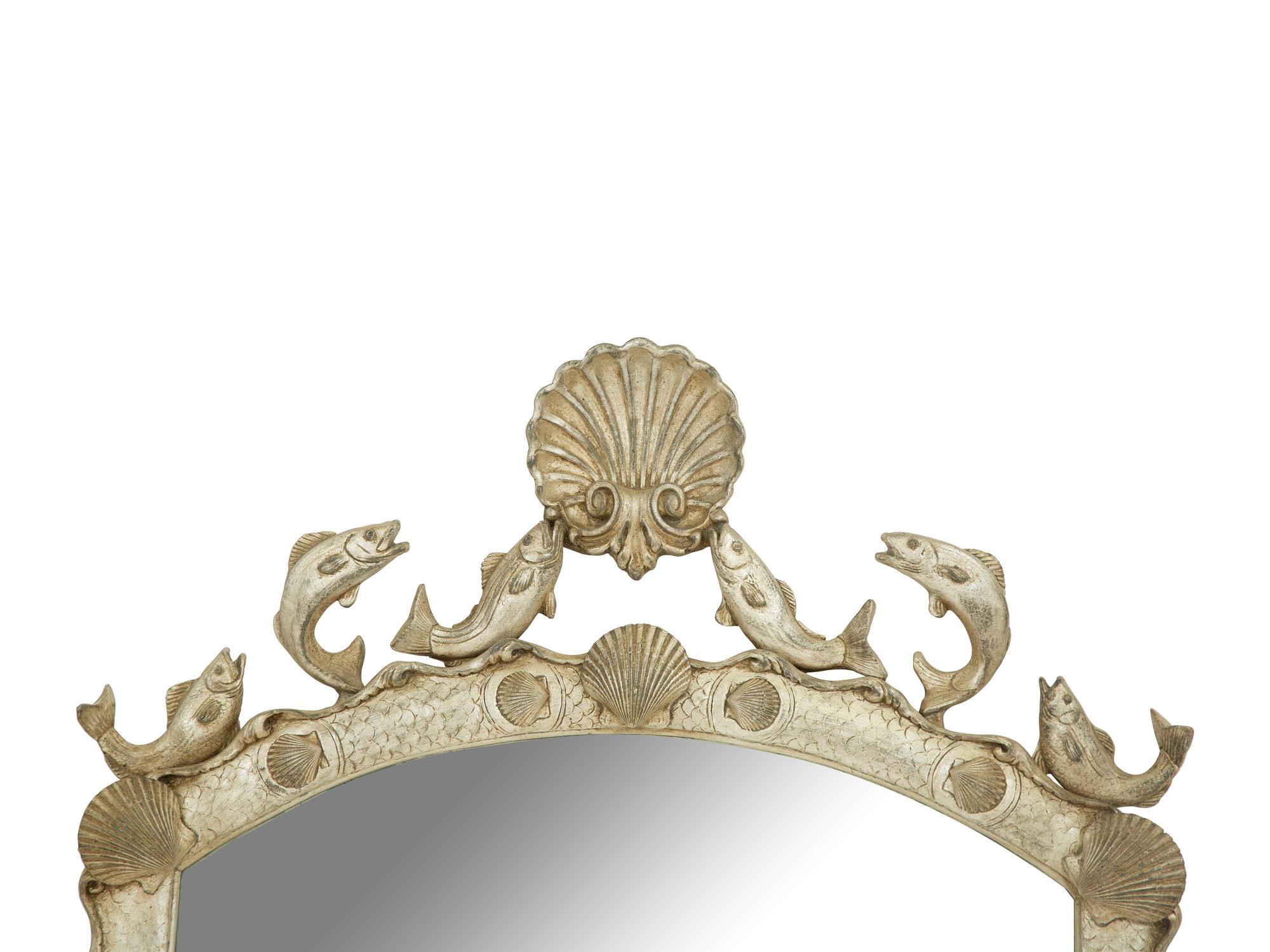 A Contemporary Grotto Style Silvered Wood Mirror