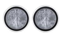 A Pair of United States 2008 Silver Eagle $1 Rounds