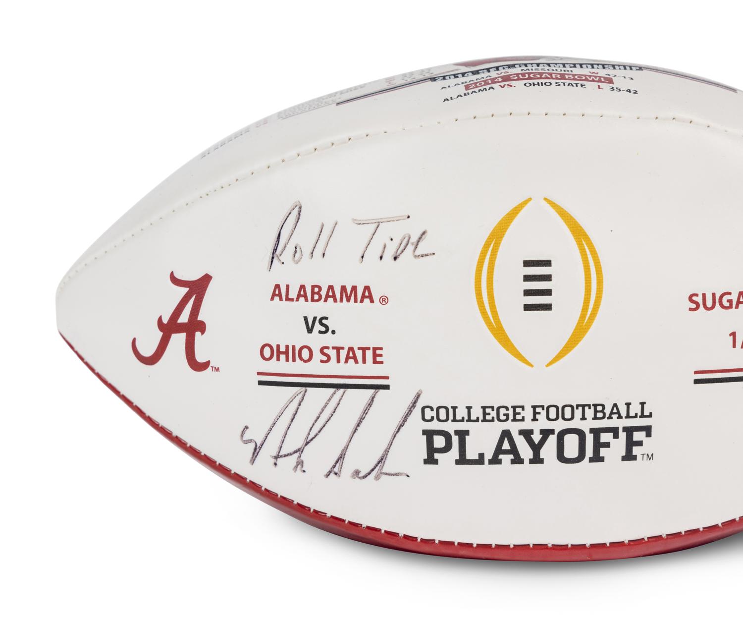 A 2014 University of Alabama Coach Nick Saban Signed Autograph Football,
