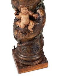 A Pair of Spanish Carved and Polychrome Decorated Solomonic Columns