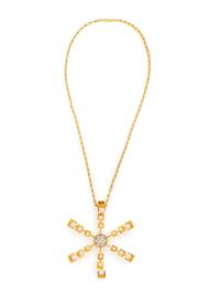 HELGA & BENT EXNER, MODERNIST, YELLOW GOLD AND CULTURED PEARL PENDANT/NECKLACE