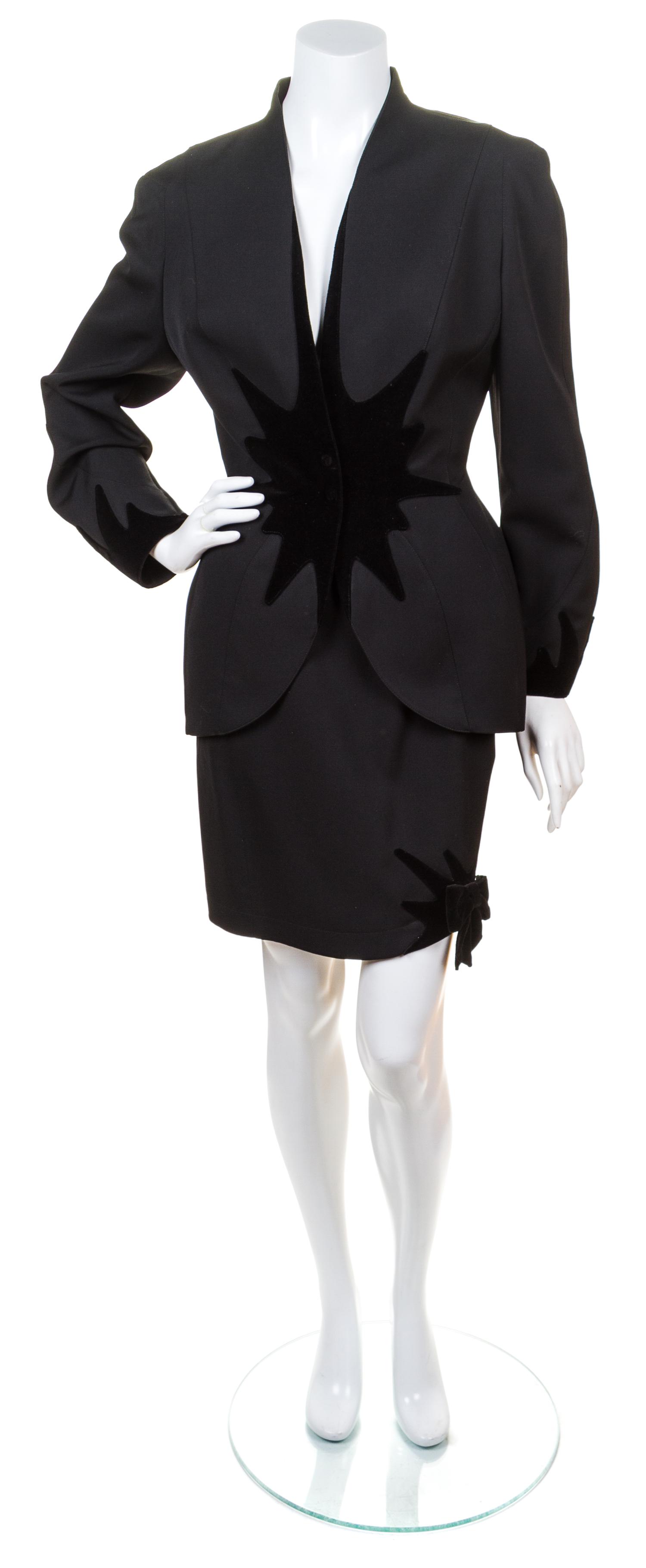 A Thierry Mugler Black Wool Skirt Suit,