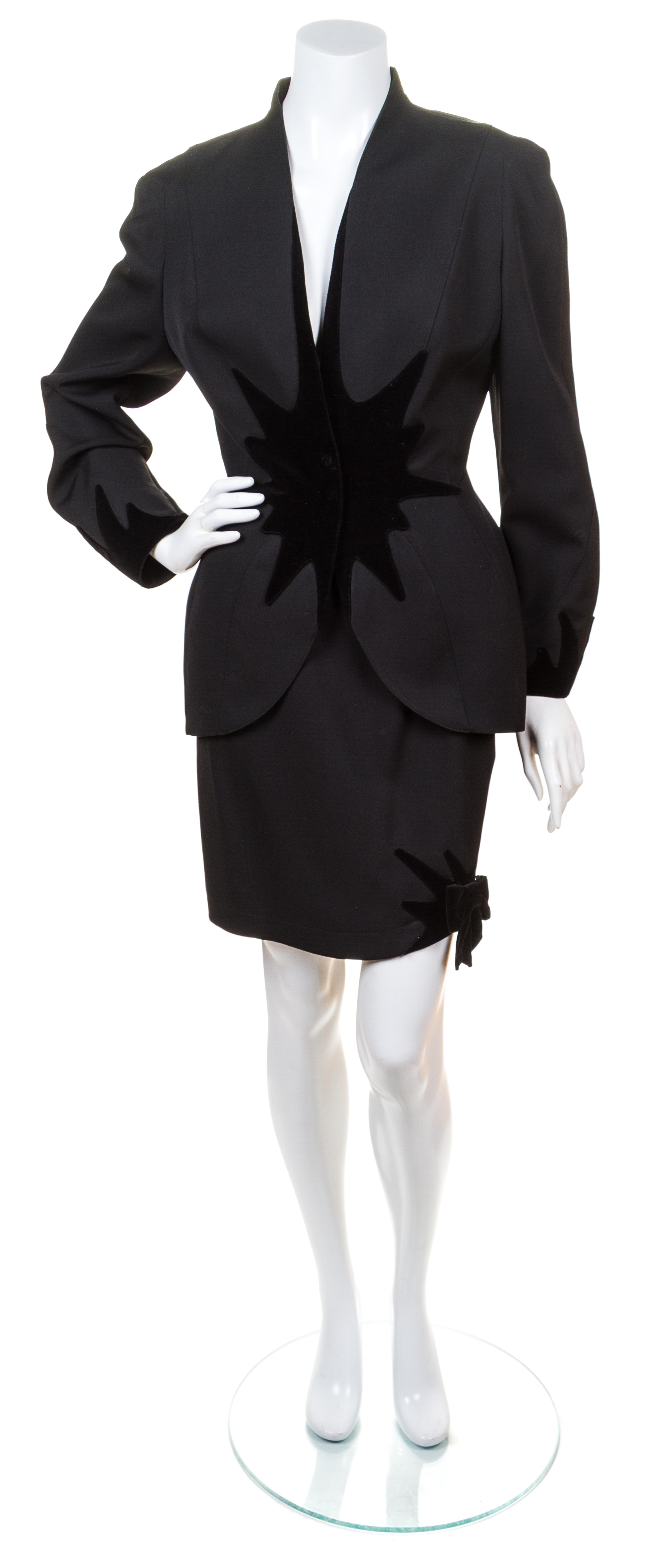 A Thierry Mugler Black Wool Skirt Suit,