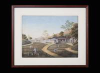 A group of five Chinese Export paintings depicting the manufacture of tea, first part 19th century 製茶圖一組五幅 十九世紀初