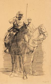 George Bellows (American, 1882–1925) — German Cavalry Officer, ca. 1918