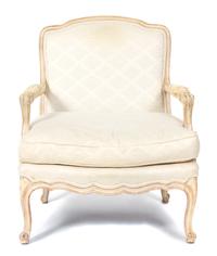 A Louis XV Upholstered Fauteuil Height 34 1/2 inches. — 20TH CENTURY
