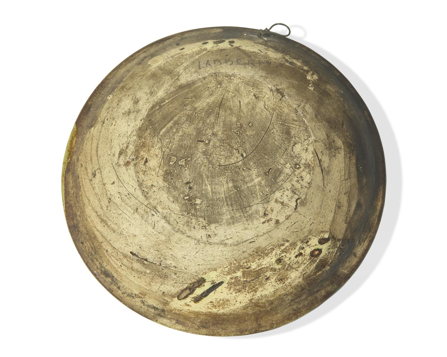 A Slip-Decorated Earthenware Plate with Horse, 20th Century