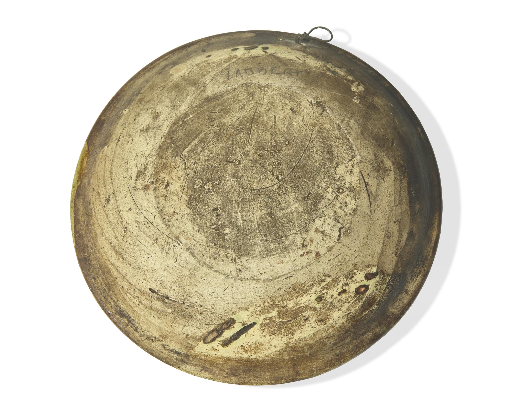 A Slip-Decorated Earthenware Plate with Horse, 20th Century