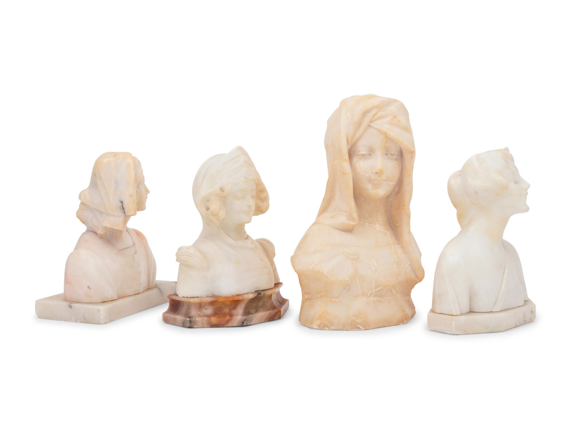 Four Italian Alabaster Busts