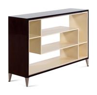 A Contemporary Lacquer-Finished and Chrome Mounted Bookcase