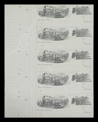 A Union Bank Note Co. Uncut Sheet of Five Checks