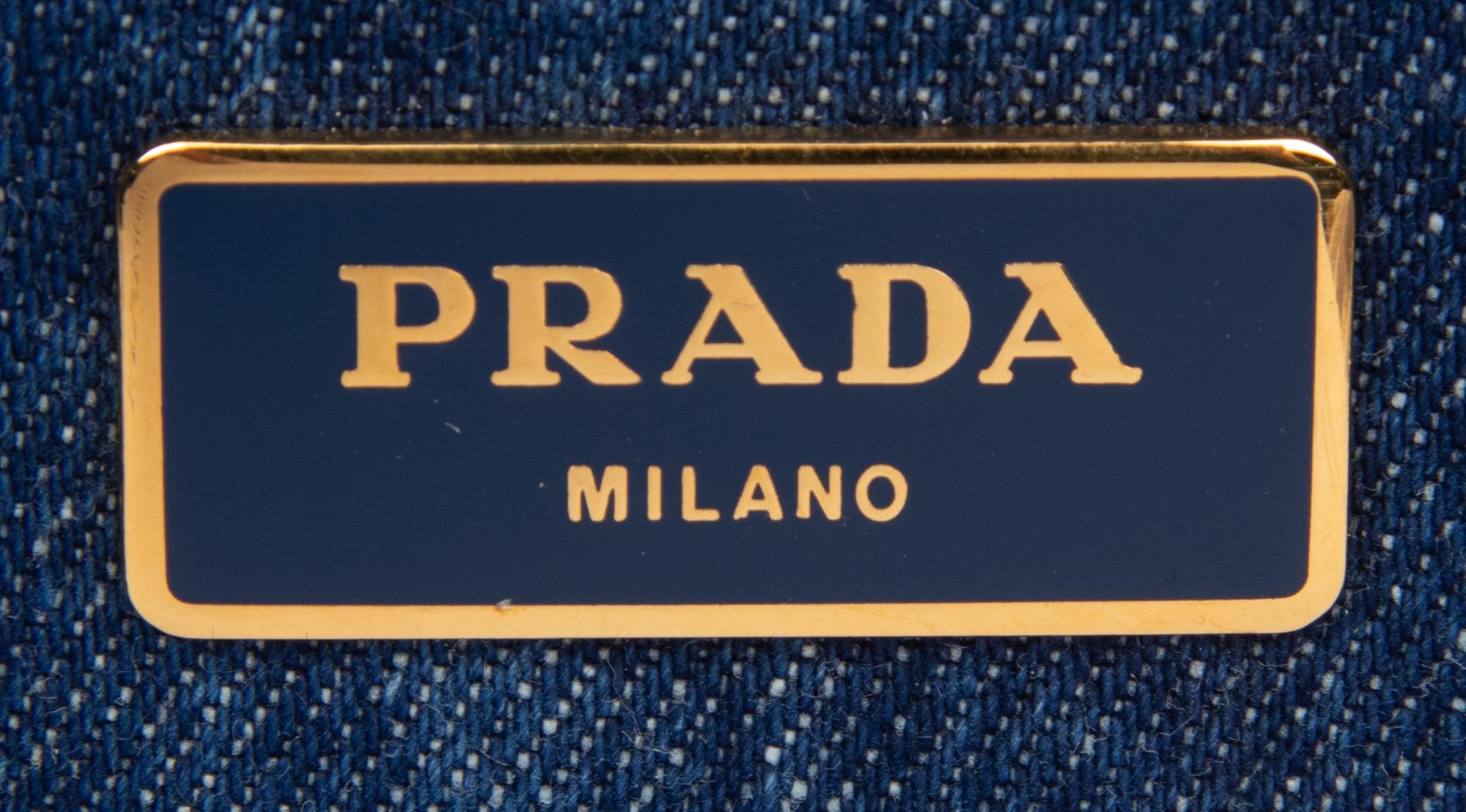 Prada, Denim Logo Tote