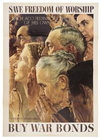 ROCKWELL, Norman (1894-1978). Four Freedoms Posters (OWI Nos.43, 44, 45, and 46). Washington, DC: U.S. Government Printing Office, 1943