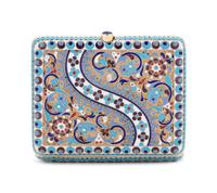 A Russian Silver-Gilt and Enameled Cigarette Case