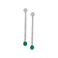 DIAMOND AND EMERALD DROP EARRINGS
