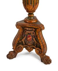 A Pair of Italian Parcel-Gilt and Painted Torcheres