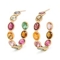 MULTICOLOR TOURMALINE HOOP EARRINGS