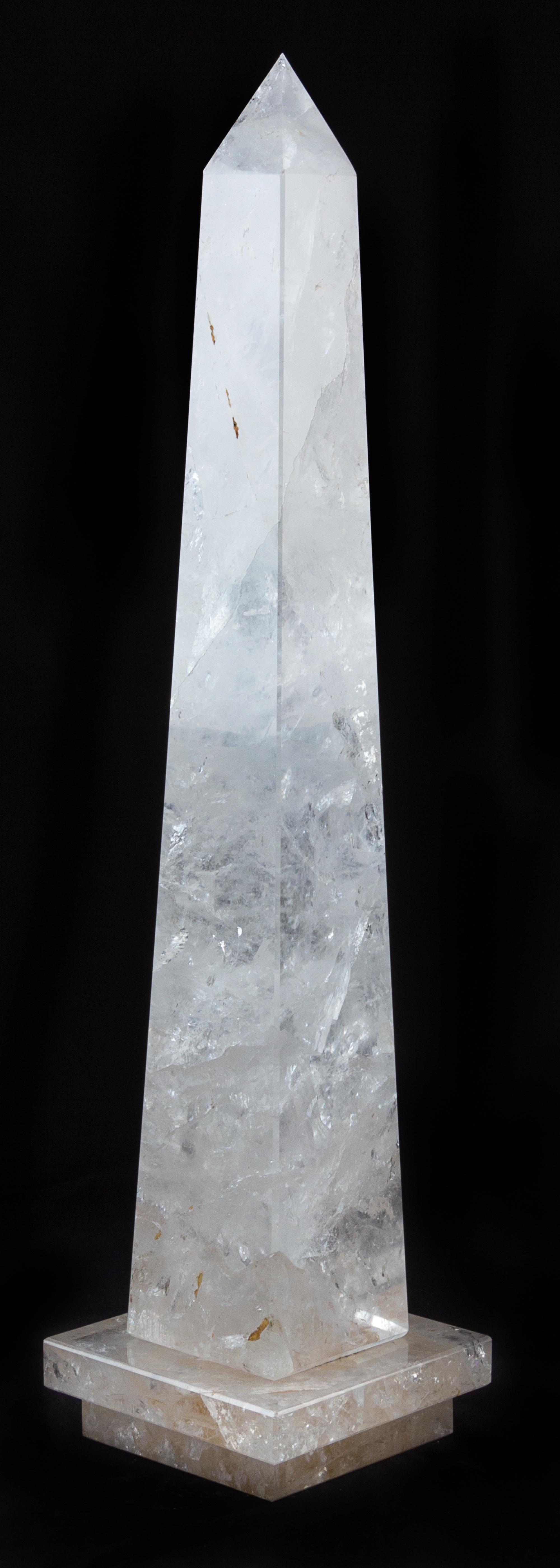 A Large Rock Crystal Obelisk