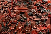 A Large Chinese Cinnabar Lacquer 'Figure' Panel