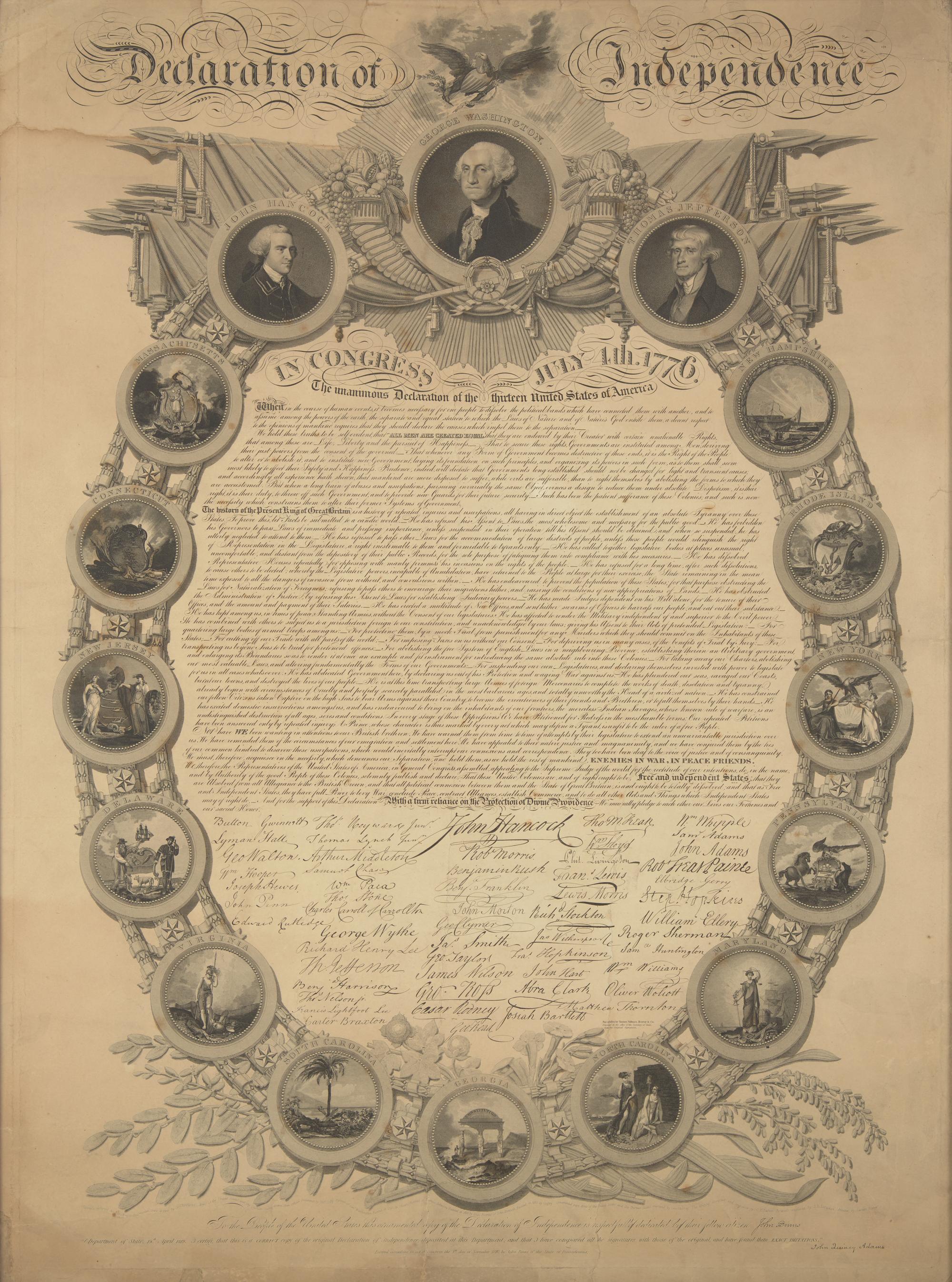 [Declaration of Independence] Binns, John. Declaration of Independence