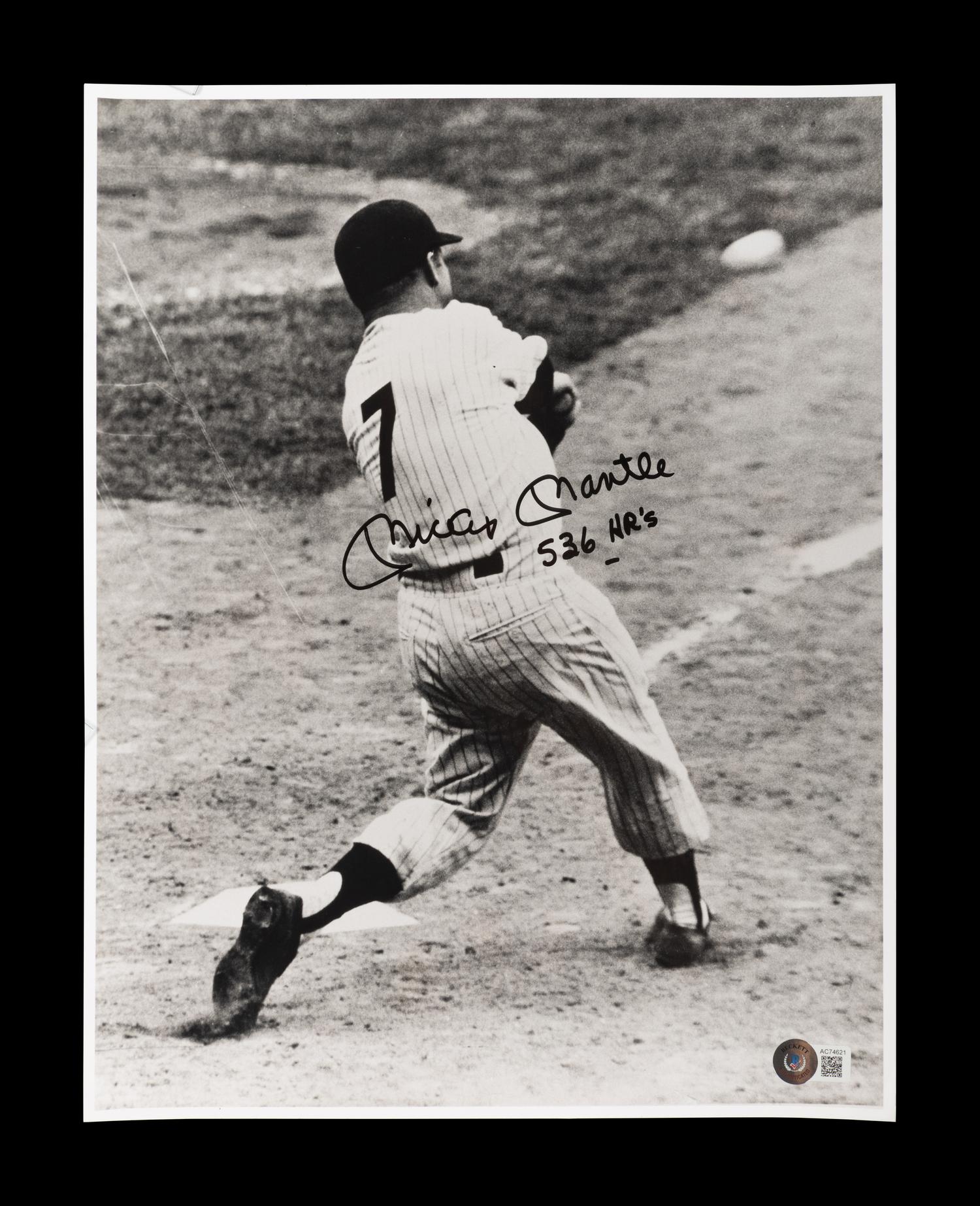 An Exceptional Mickey Mantle Signed Autograph Photograph Inscribed 536 HRs (Beckett Authentication Services 10 Auto Grade),