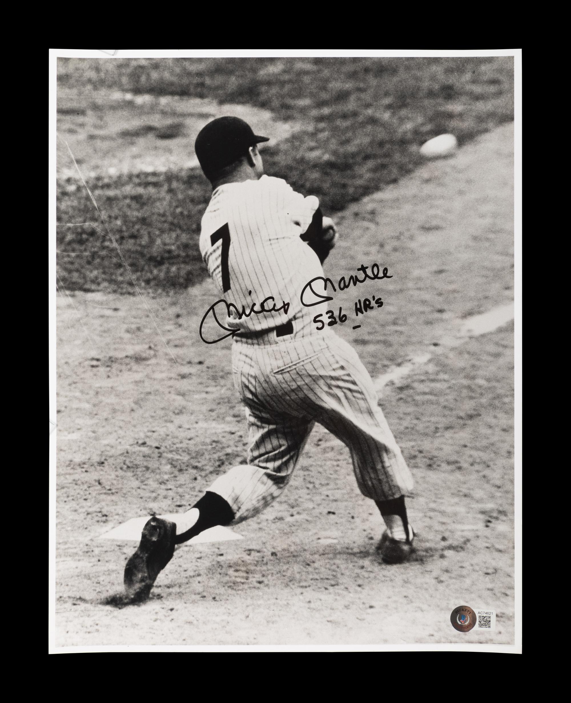 An Exceptional Mickey Mantle Signed Autograph Photograph Inscribed 536 HRs (Beckett Authentication Services 10 Auto Grade),