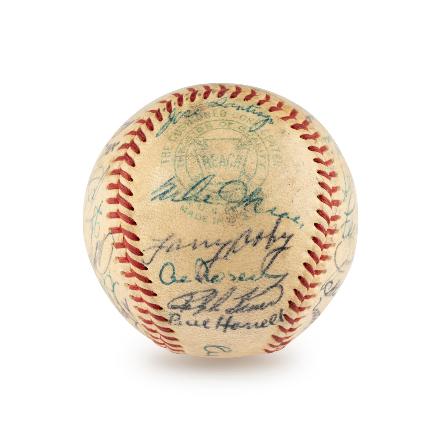 A 1954 Cleveland Indians Teams Signed Autograph Baseball (Beckett Authentication Services)