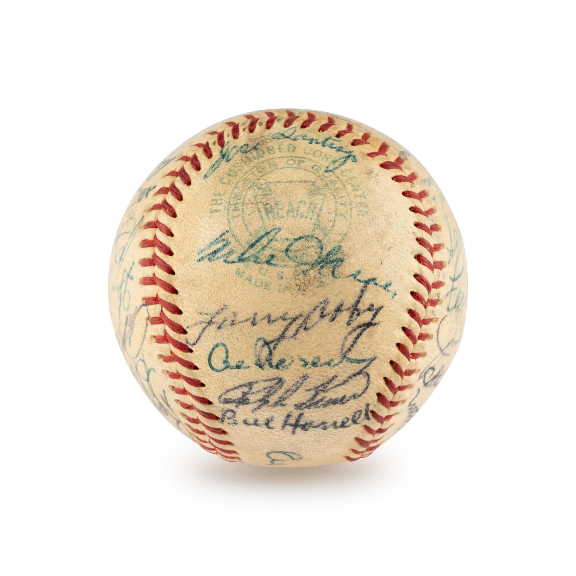 A 1954 Cleveland Indians Teams Signed Autograph Baseball (Beckett Authentication Services)