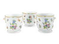 Three Herend Queen Victoria Porcelain Cache Pots
