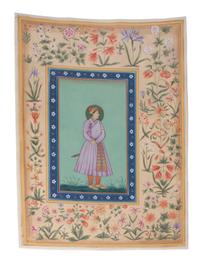 A Collection of Seven Indian Mughal Miniatures Height of largest 13 x width 9 inches.