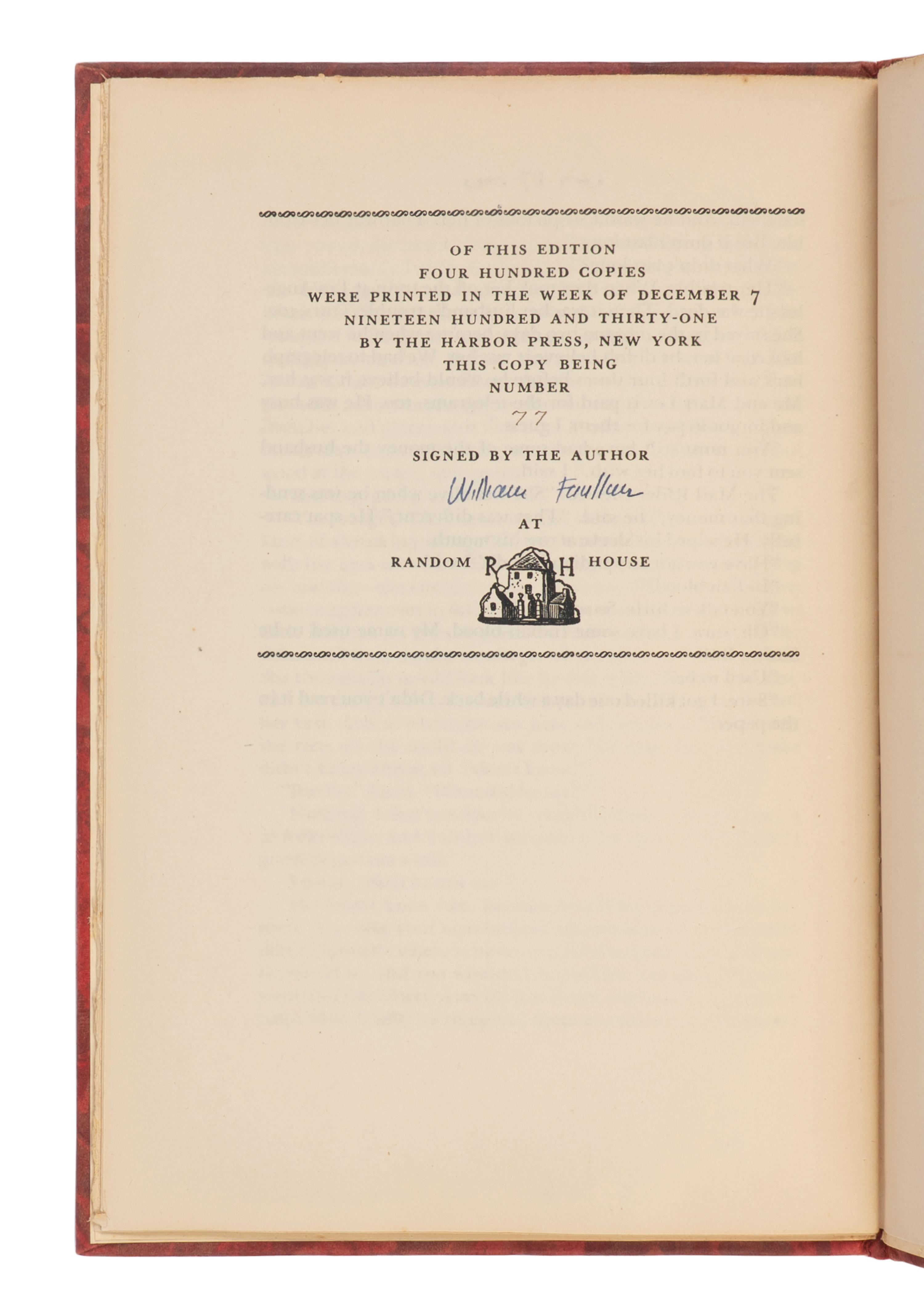 FAULKNER, William (1897-1962). Idyll in the Desert . New York: Random House, 1931.