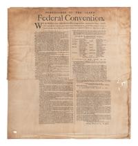 [COLONIAL]. Proceedings of the Grand Federal Convention broadside.