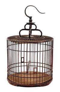A Chinese Bamboo Birdcage Height 16 inches. — 19TH CENTURY