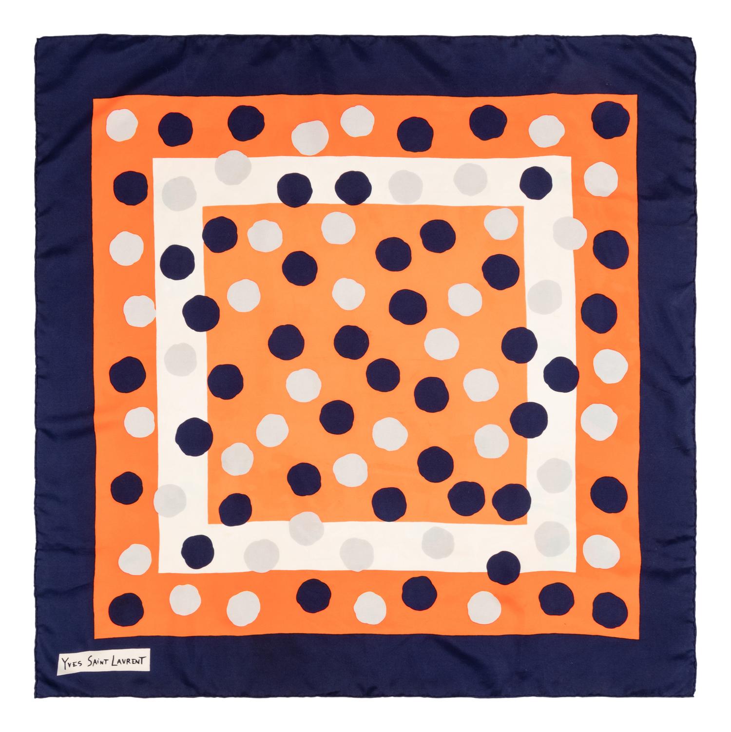 Seven Designer Silk Scarves by YSL and Hermès