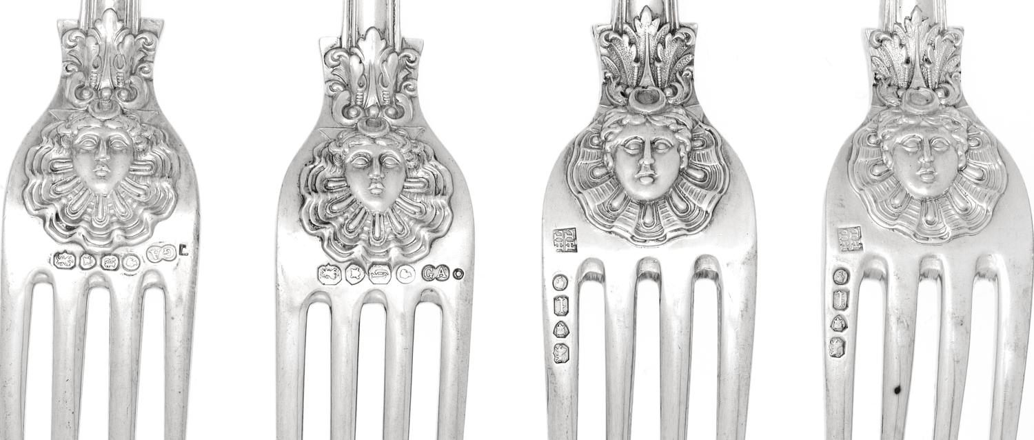 Twelve Victorian Silver Forks