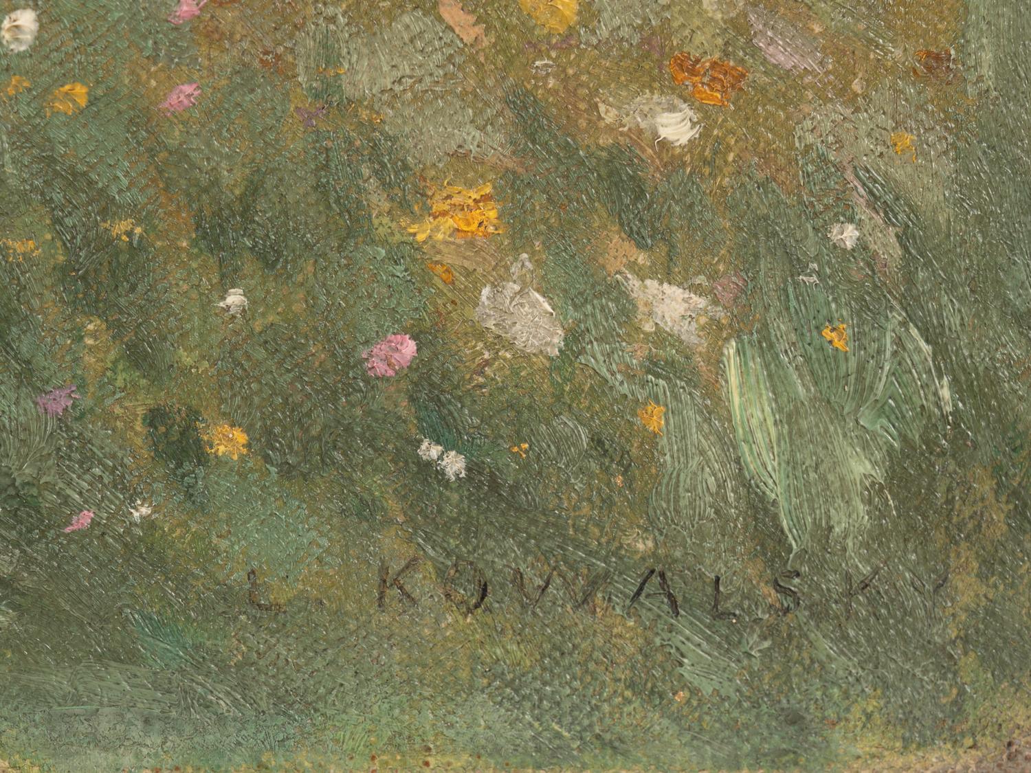 Young Women Gathering Flowers