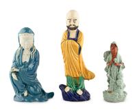 Three Chinese Porcelain Figures of Immortals