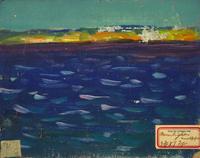George William Sotter (American, 1879-1953) - Moonlight - New Hope; with Sea Study verso (A Double-Sided Work)