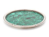 A Fabergé Silver and Malachite Coaster