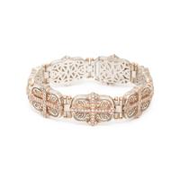DANIEL BASS, STERLING SILVER, ROSE GOLD, AND DIAMOND BRACELET