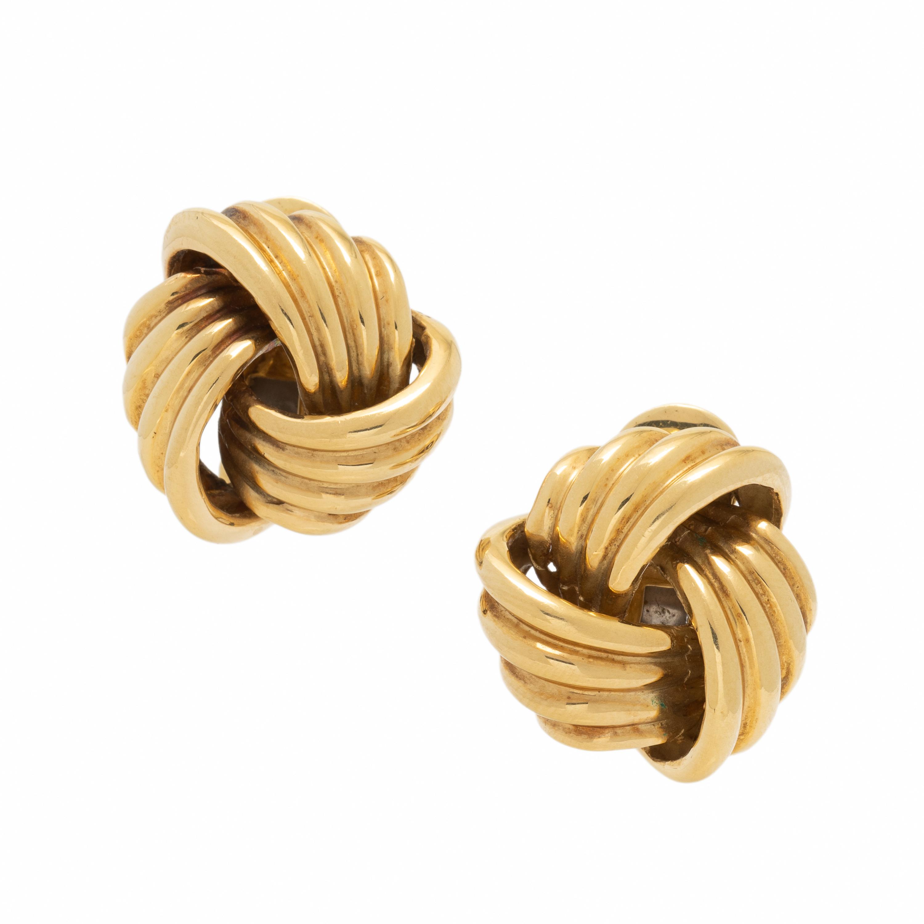 Yellow Gold Knot Earrings