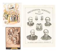 [1888 and 1892 ELECTION]. A group of ephemera related from the 1888 presidential campaigns of Benjamin Harrison and Grover Cleveland, comprising: