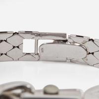 A Retro 14K White Gold, Diamond, and Sapphire Watch