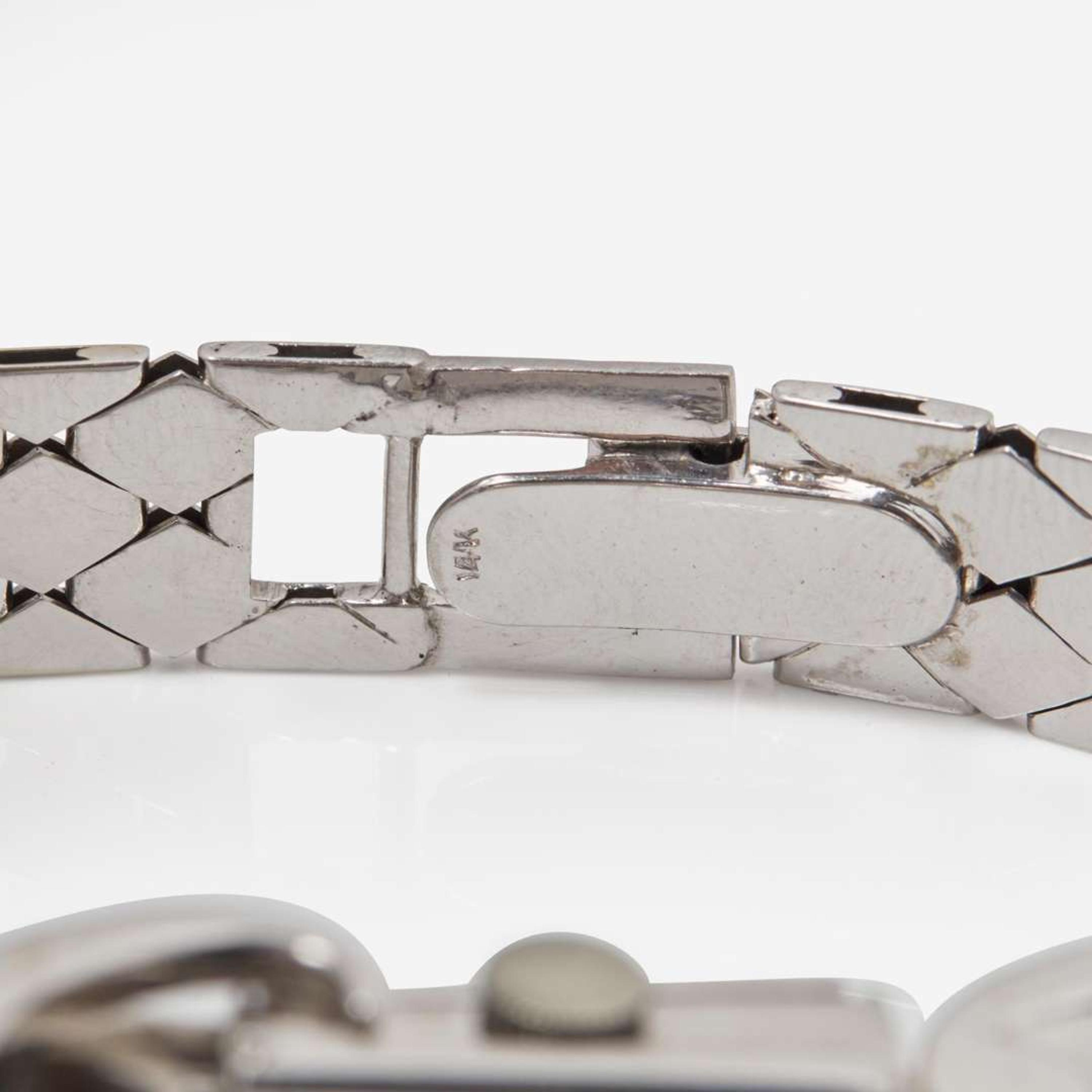 A Retro 14K White Gold, Diamond, and Sapphire Watch