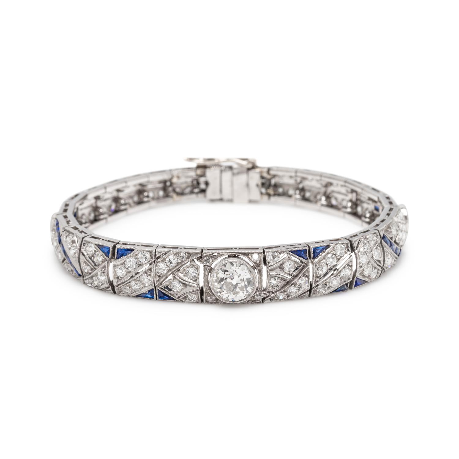ART DECO, DIAMOND AND SAPPHIRE BRACELET