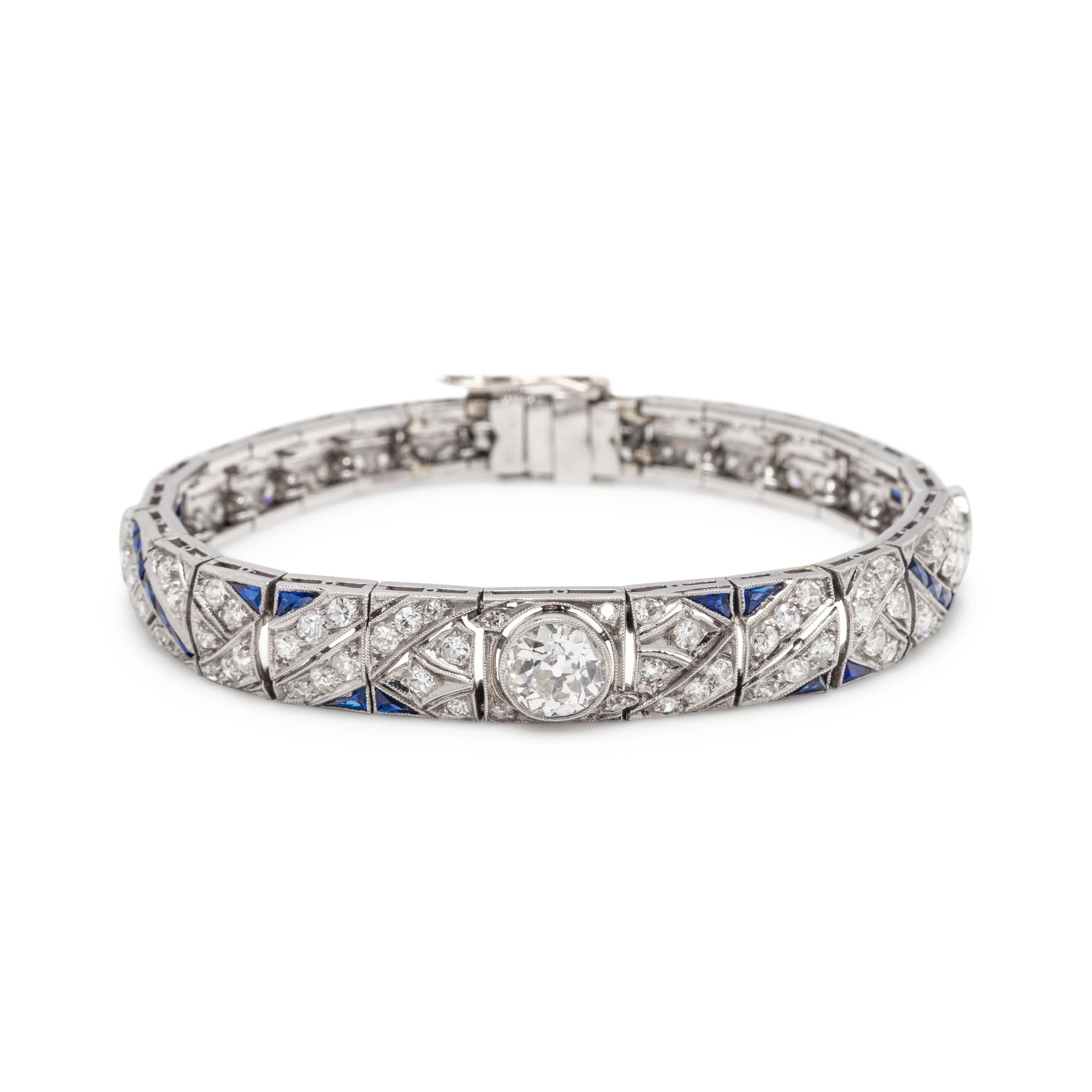 ART DECO, DIAMOND AND SAPPHIRE BRACELET