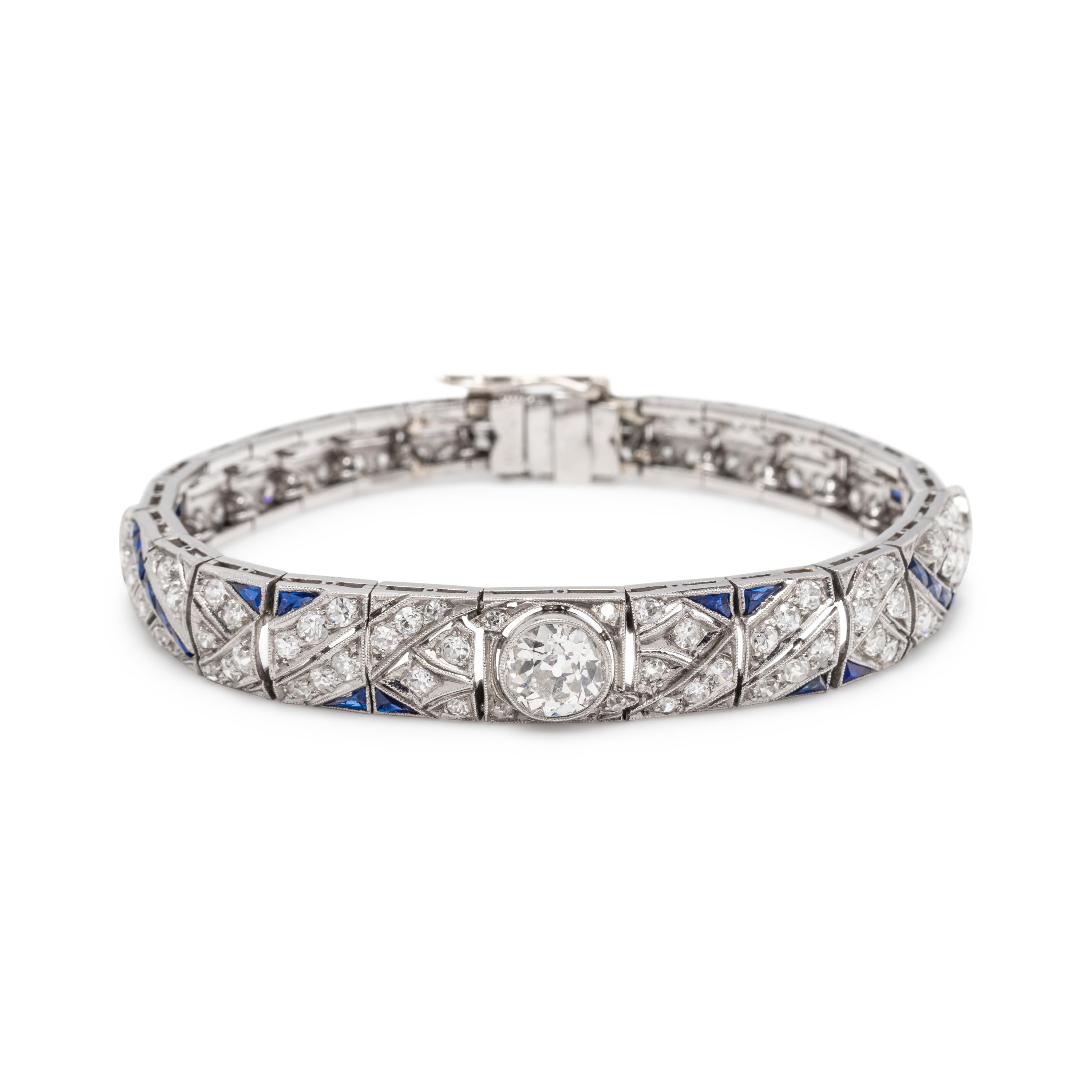 ART DECO, DIAMOND AND SAPPHIRE BRACELET