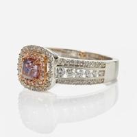 A White Gold, Diamond, and Colored Diamond Ring